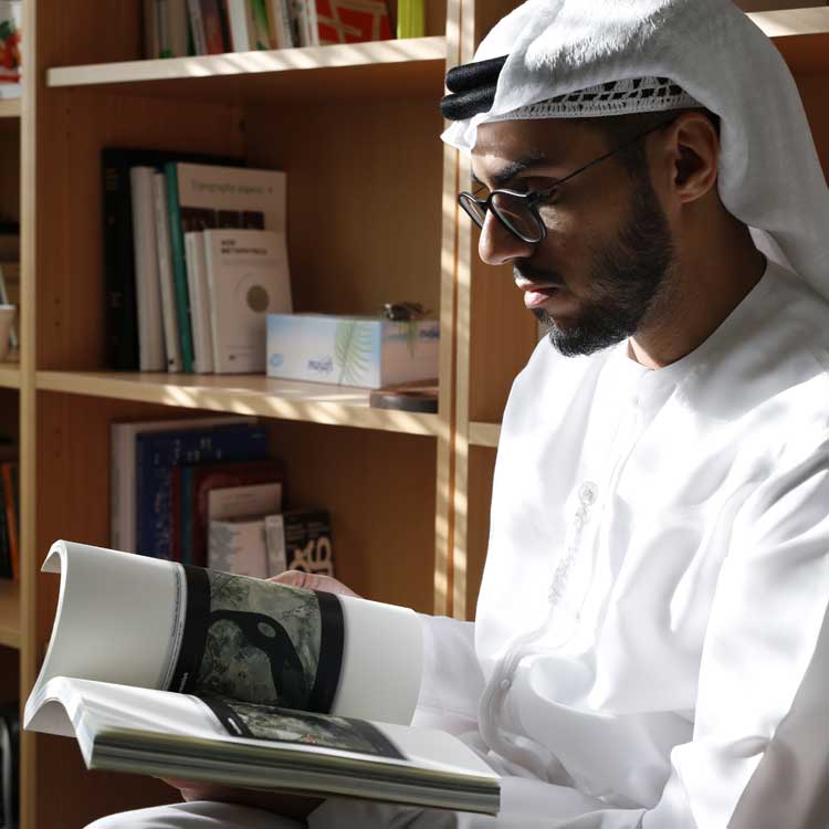 Designer Salem Al-Qassimi at work