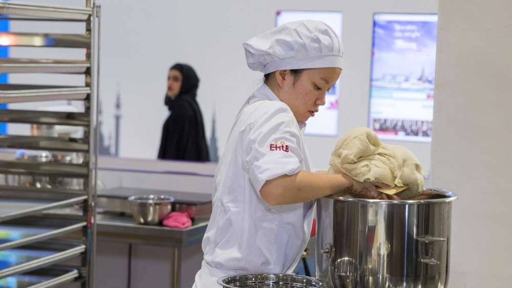 Competitors on the opening day of WorldSkills Abu Dhabi 2017 at ADNEC