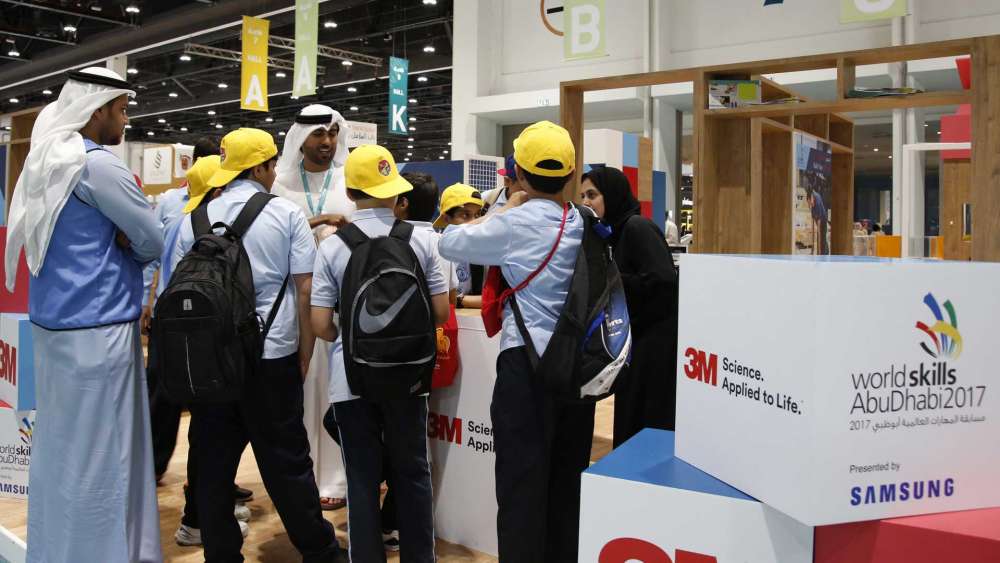 Students in Abu Dhabi get involved with WorldSkills Abu Dhabi 2017 during a promotional event